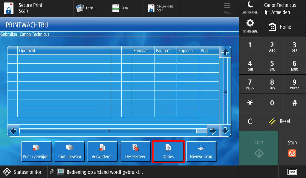 Adjust the print settings of the Canon Printer Fontys Canon